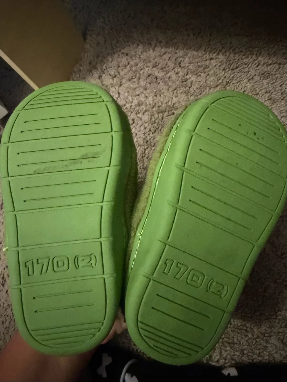 Kids Plush Green Alligator Slippers